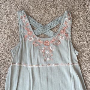 Knox Rose Women's Peasant Style Tank with Embroidery - Size XS